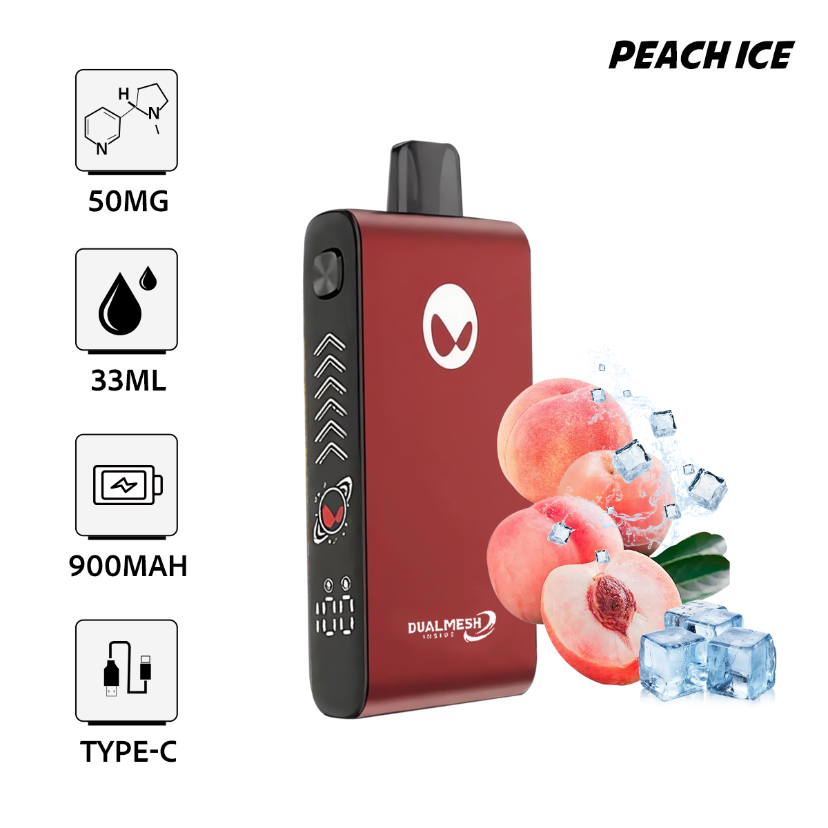 Waka Blade 50000 Puffs Disposable Vape (UAE) -Peach Ice (33ml / 5%)