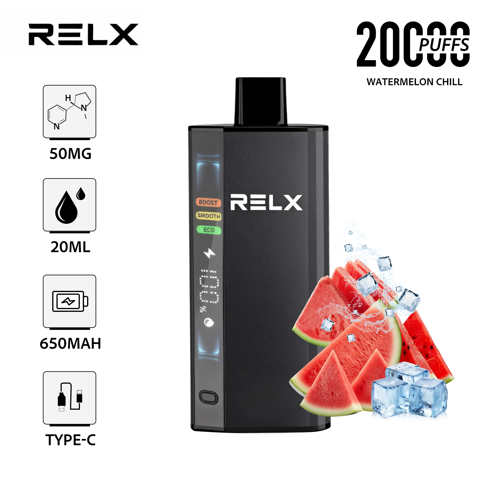 Watermelon Chill – RELX ACE 20000 Disposable Vape 50mg Nic | UAE