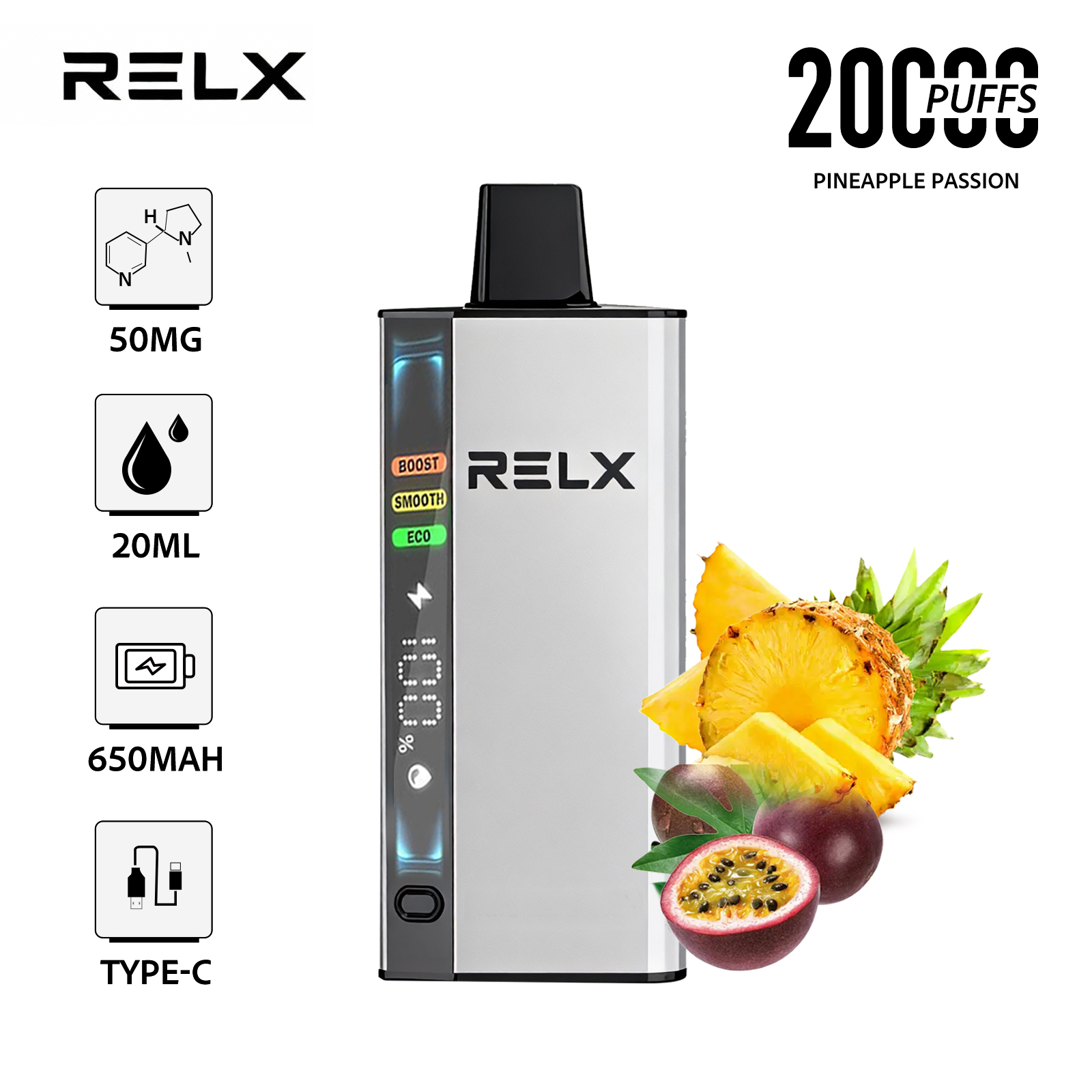 Pineapple Passion – RELX ACE 20000 Disposable Vape 50mg Nic | UAE