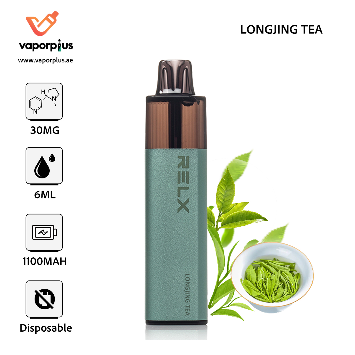 RELX GA4000 Disposable Vape 3% in UAE - LongJing Tea