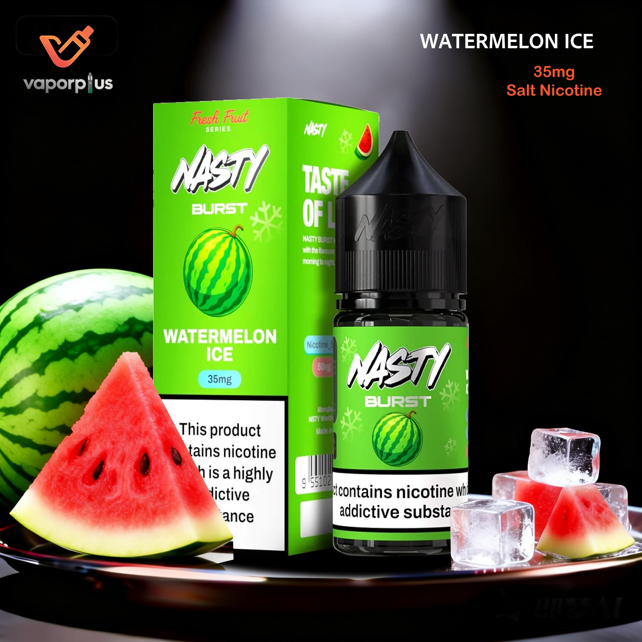 Nasty Burst Salt Nic E-Liquid 30ml (35mg/ml) – Watermelon Ice | UAE