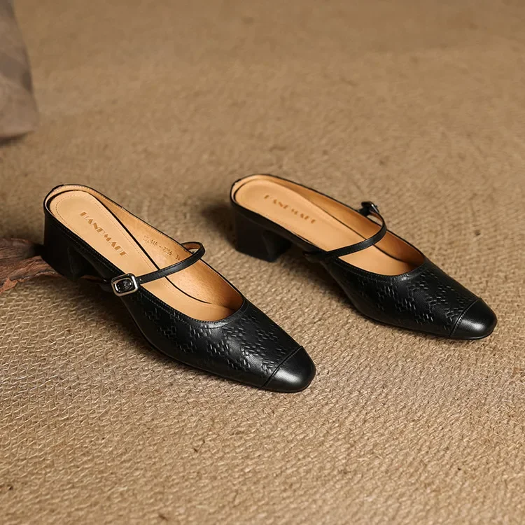 Edda Genuine Leather Mules