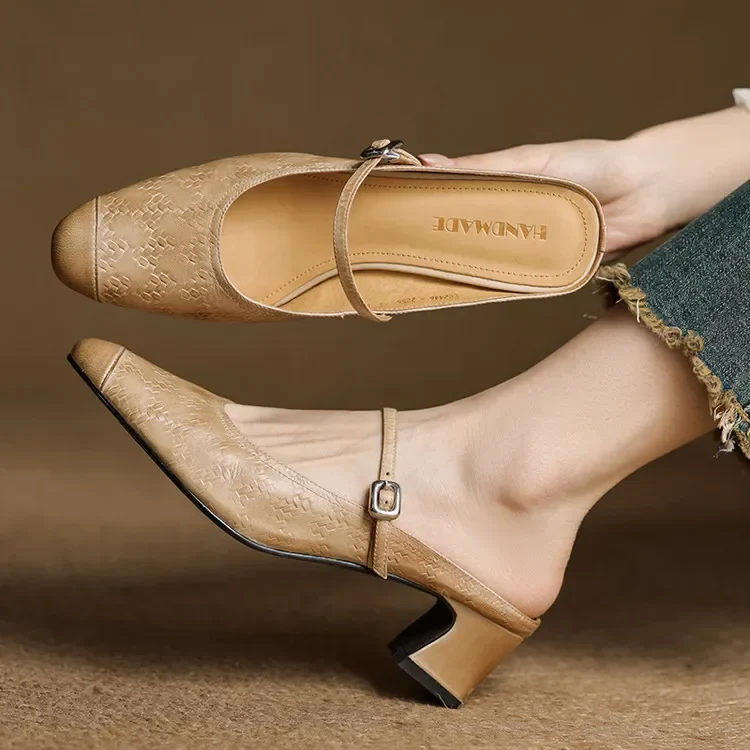 Edda Genuine Leather Mules