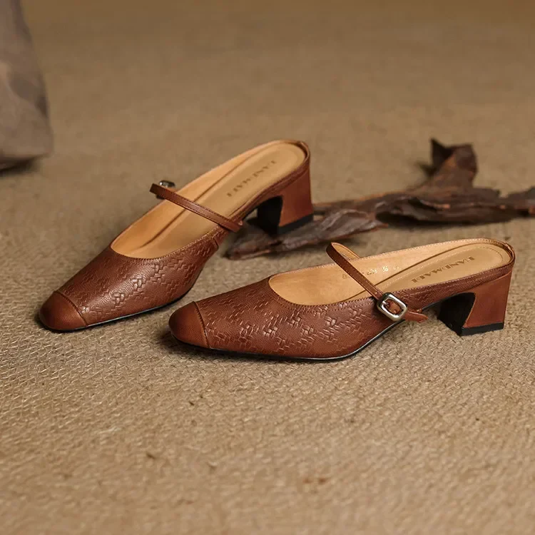 Edda Genuine Leather Mules