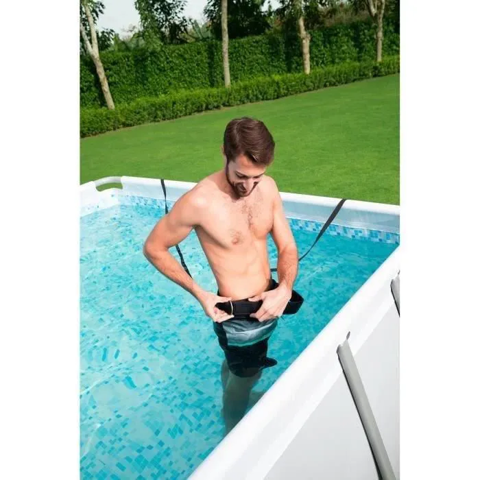 BESTWAY Above Ground Tubular Pool Kit - Power Steel™ - 488 x 305 x 107 cm - Oval (Comes with a ladder. a cover. a filter)